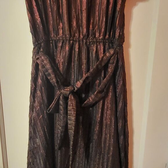 Modcloth Your Time to Shine Metallic Red Black Maxi Dress S NWT - Picture 9 of 9